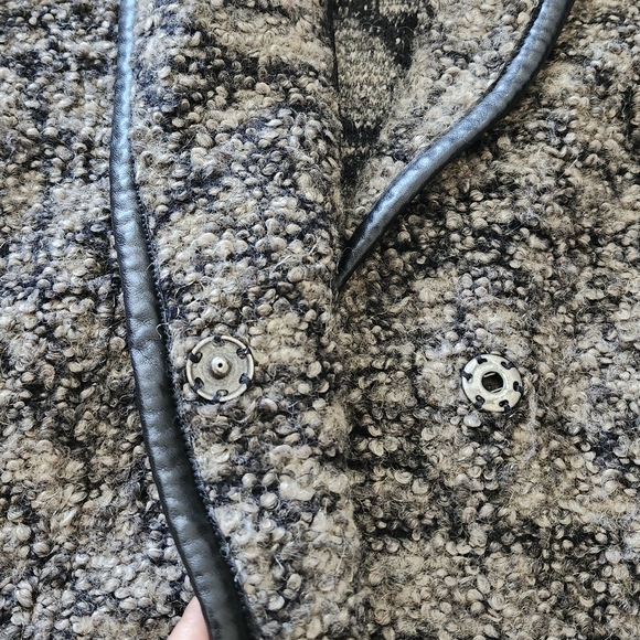 DIESEL Made In Italy Wrap Front, Tie Waist Blazer Jacket, Brown Black Size M - Picture 8 of 13